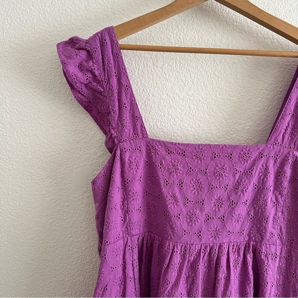 Draper James Maddie Babydoll Eyelet Dress Purple XL - Picture 4 of 11